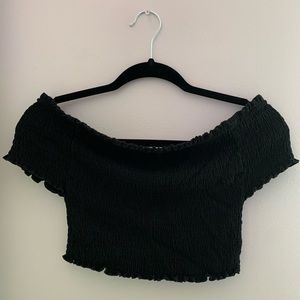 Size L smocked off-the-shoulder top